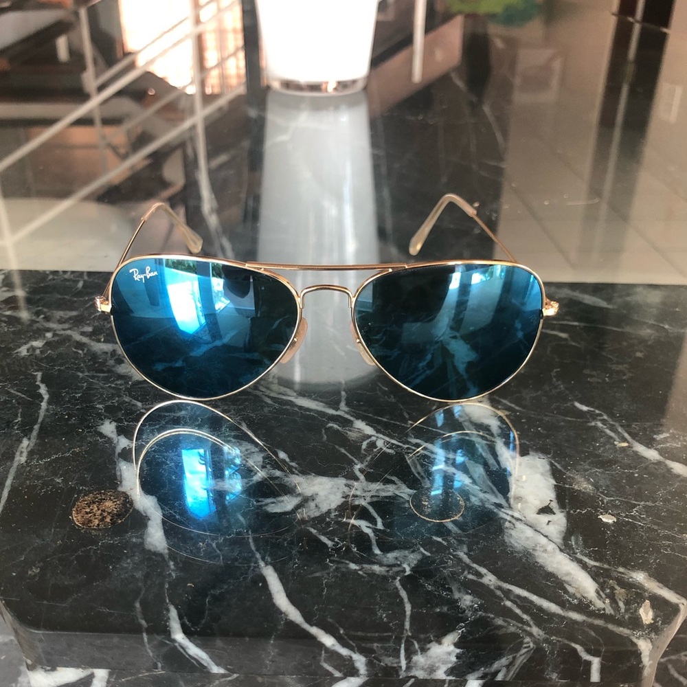 Ray Ban Aviators with Blue Lens